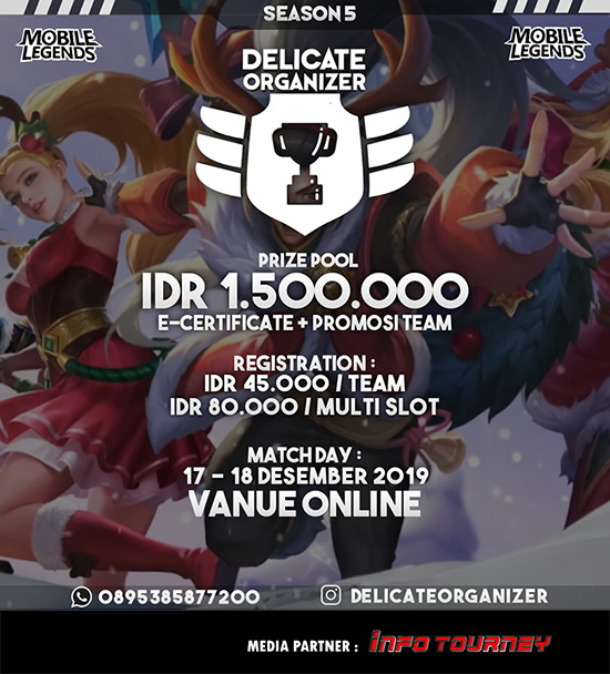 turnamen ml mole mobile legends desember 2019 delicate organizer season 5 poster