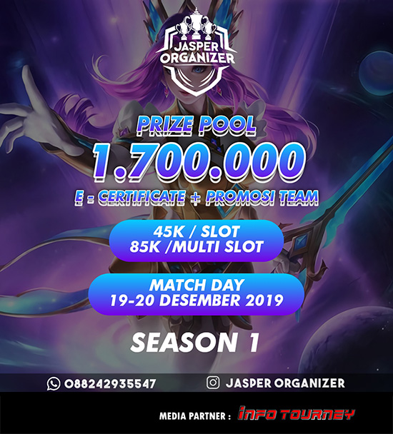 turnamen ml mole mobile legends desember 2019 jasper organizer season 1 poster