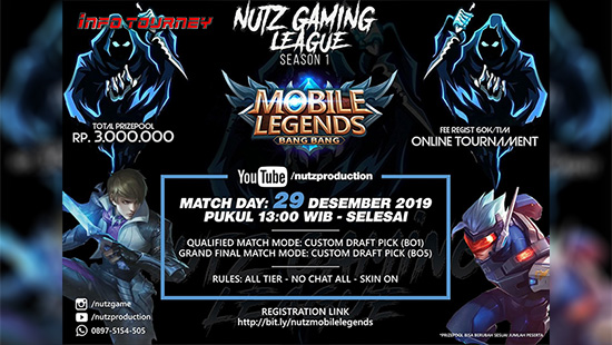 turnamen ml mole mobile legends desember 2019 nutz gaming league season 1 logo