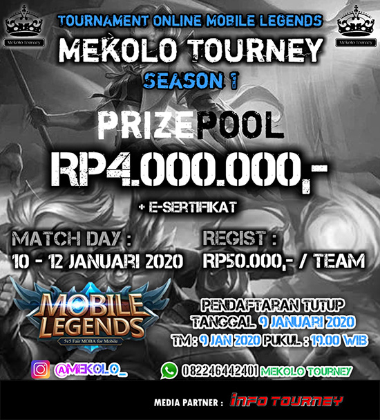turnamen ml mole mobile legends januari 2020 mekolo season 1 poster