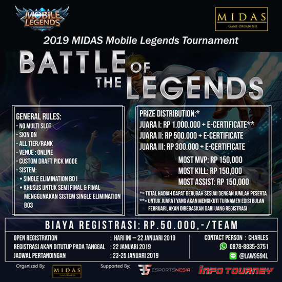 turnamen ml mole mobile legends battle of the legends januari 2019 poster