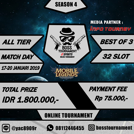 turnamen ml mole mobile legends boss tournament season 4 januari 2019 poster
