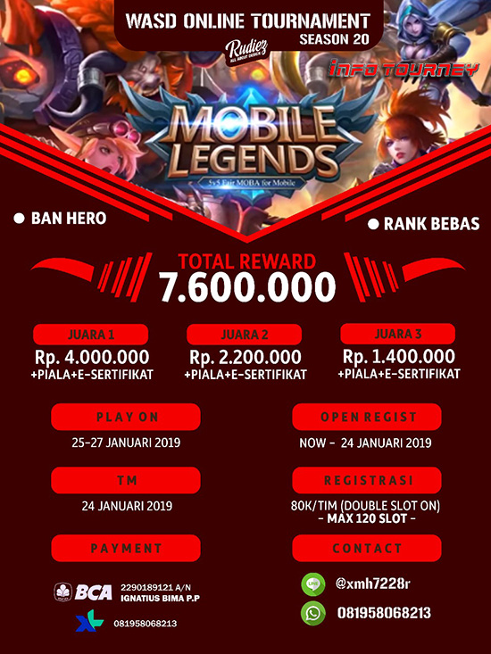 turnamen ml mole mobile legends wasd season 20 januari 2019 poster