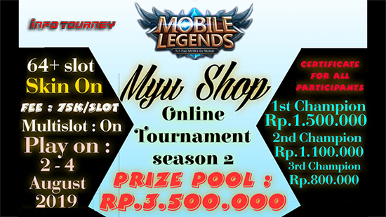 turnamen ml mole mobile legends agustus 2019 myu shop season 2 logo