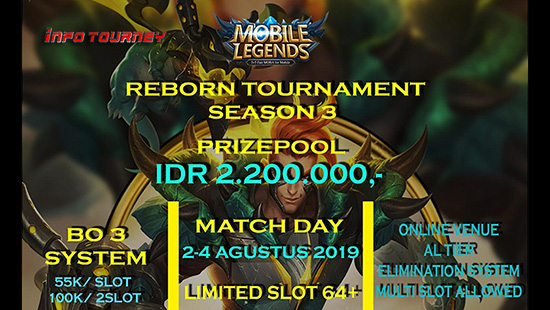 turnamen ml mole mobile legends agustus 2019 reborn season 3 logo
