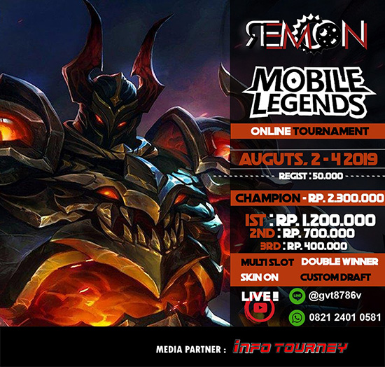 turnamen ml mole mobile legends agustus 2019 remon organizer season 6 poster