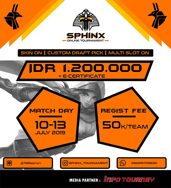 turnamen ml mole mobile legends juli 2019 sphix season 1 poster