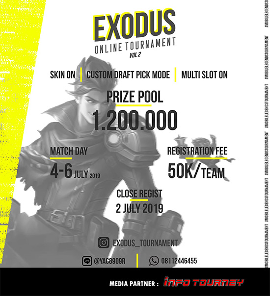 turnamen ml mole mobile legends juli 2019 exodus esport season 2 poster