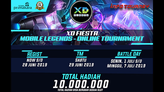 turnamen ml mole mobile legends juli 2019 xd fiesta logo