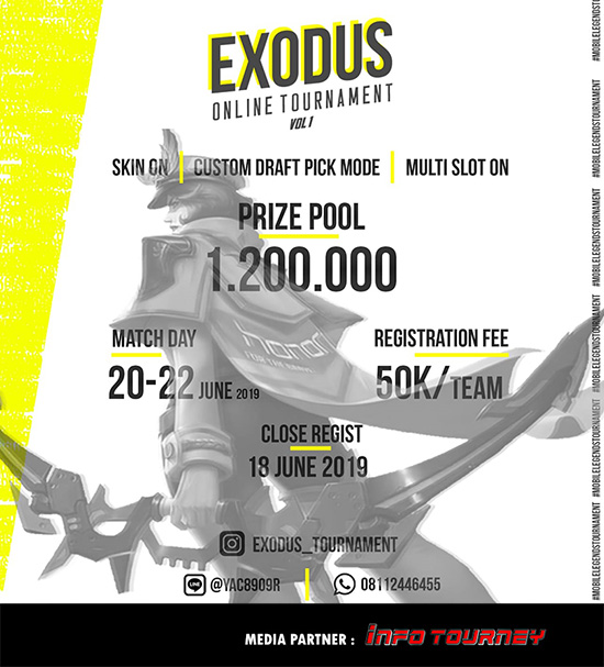 turnamen ml mole mobile legends juni 2019 exodus esport season 1 poster