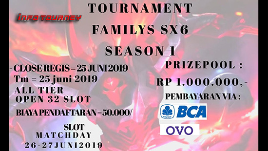 turnamen ml mole mobile legends juni 2019 family sx6 season 1 logo