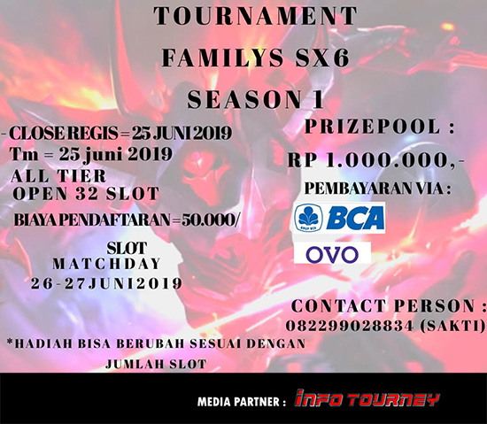 turnamen ml mole mobile legends juni 2019 family sx6 season 1 poster