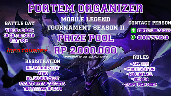 turnamen ml mole mobile legends juni 2019 fortem organizer season 2 logo