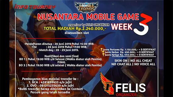 turnamen ml mole mobile legends juni 2019 nusantara mobile game week 3 logo
