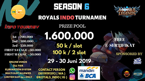 turnamen ml mole mobile legends juni 2019 royals indo season 6 logo