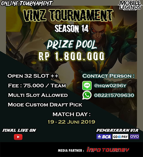 turnamen ml mole mobile legends juni 2019 vinz tournament season 14 poster