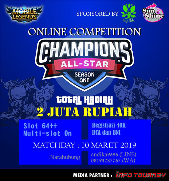 turnamen ml mole mobile legends champions all star season 1 maret 2019 poster