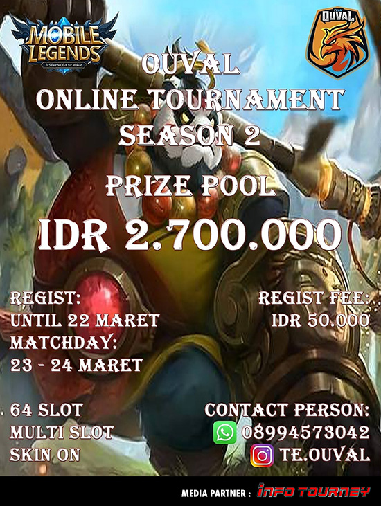 turnamen ml mole mobile legends ouval online tournament season 2 maret 2019 poster