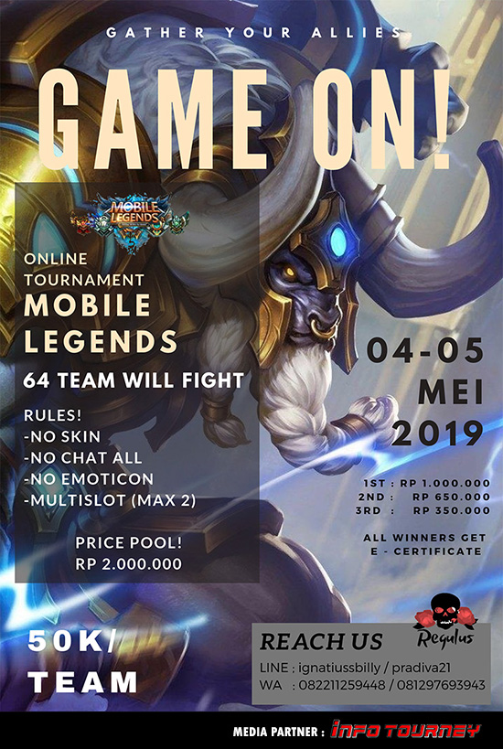 turnamen ml mole mobile legends regulus season 1 mei 2019 poster