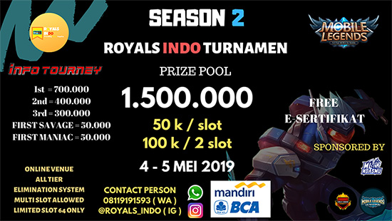 turnamen ml mole mobile legends royals indo group season 2 mei 2019 logo