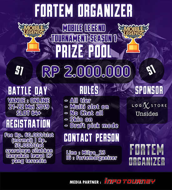 turnamen ml mole mobile legends fortem organizer season 1 mei 2019 poster