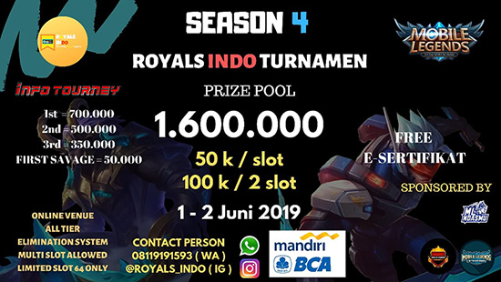 turnamen ml mole mobile legends royals indo group season 4 mei 2019 logo