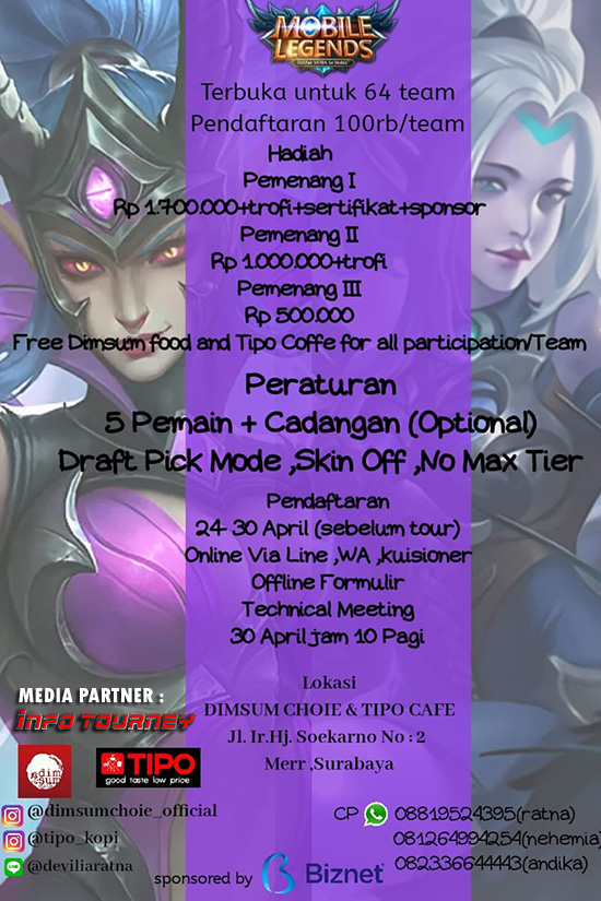 turnamen ml mole mobile legends tipo coffee mei 2019 poster