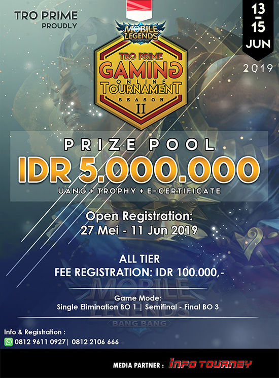 turnamen ml mole mobile legends top prime gaming season 2 juni 2019 poster