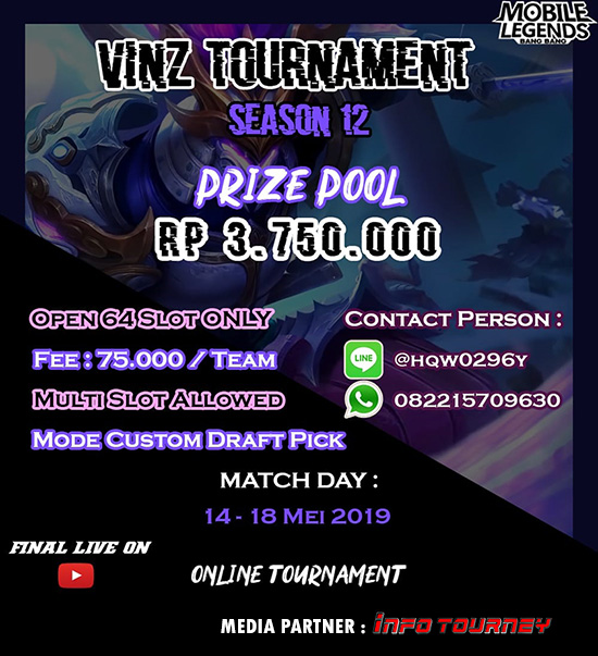 turnamen ml mole mobile legends vinz season 12 mei 2019 poster