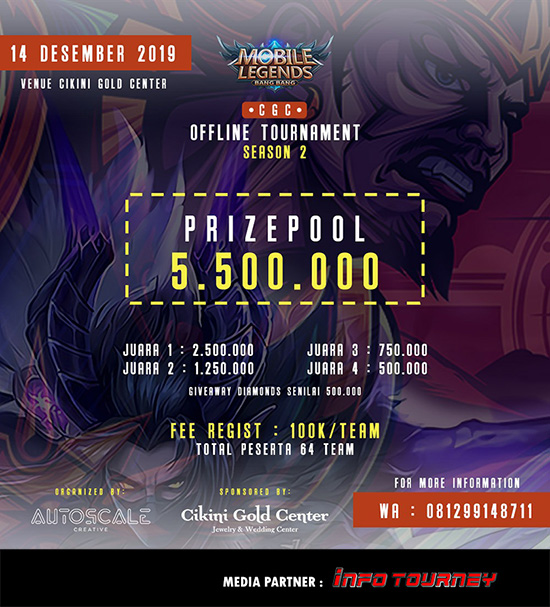 turnamen ml mole mobile legends desember 2019 cikini gold center season 2 poster