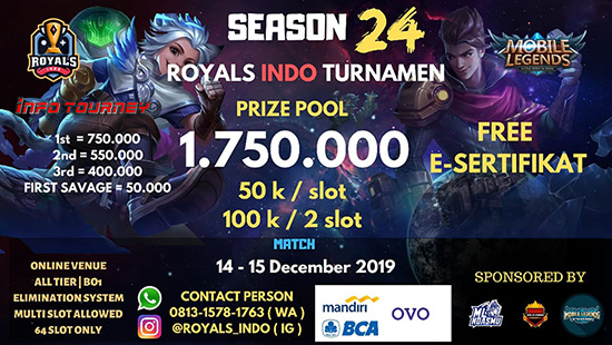 turnamen ml mole mobile legends desember 2019 royals indo season 24 logo