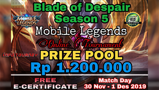 turnamen ml mole mobile legends november 2019 blade of despair season 5 logo