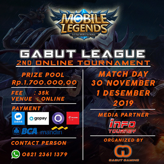 turnamen ml mole mobile legends november 2019 gabut league season 2 1 poster