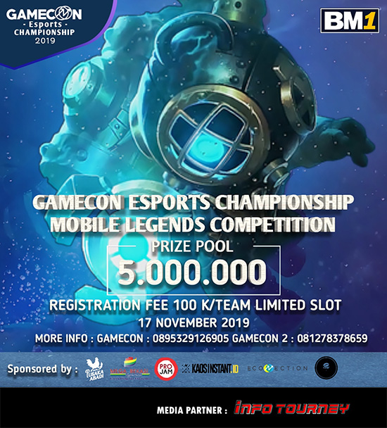 turnamen ml mole mobile legends november 2019 gamecon esports championship 2019 poster