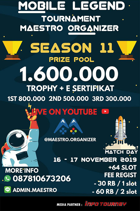turnamen ml mole mobile legends november 2019 maestro organizer season 11 poster