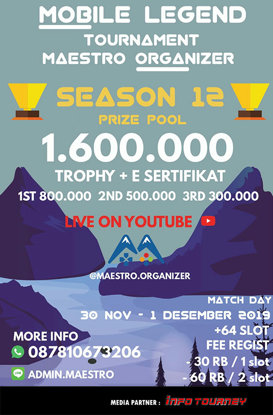 turnamen ml mole mobile legends november 2019 maestro organizer season 12 poster