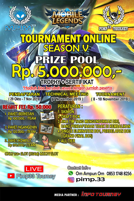 turnamen ml mole mobile legends november 2019 mpim season 5 poster