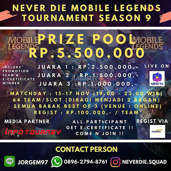 turnamen ml mole mobile legends november 2019 never die season 9 poster