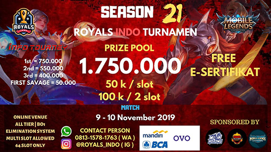 turnamen ml mole mobile legends november 2019 royals indo season 21 logo