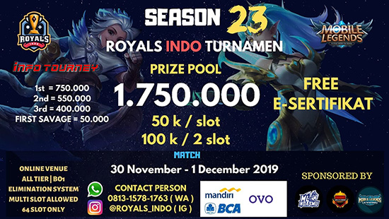 turnamen ml mole mobile legends november 2019 royals indo season 23 logo