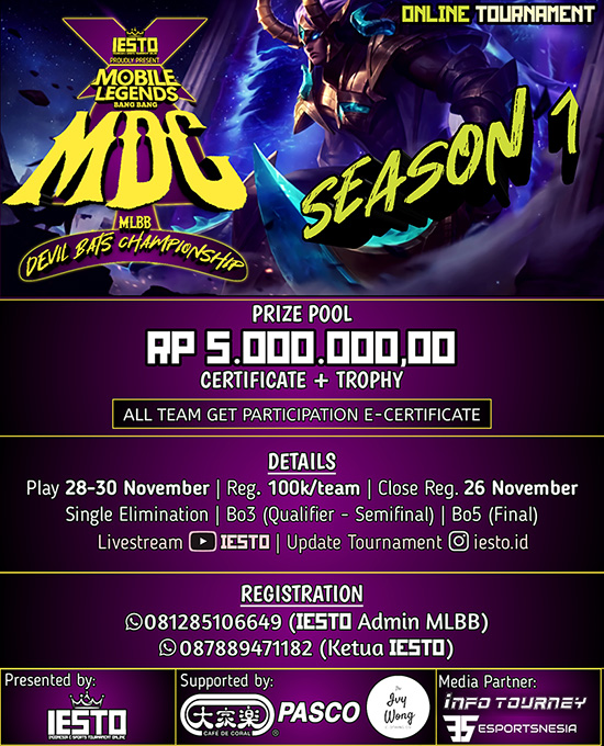 turnamen ml mole mobile legends november 2019 devil bats championship 4 poster