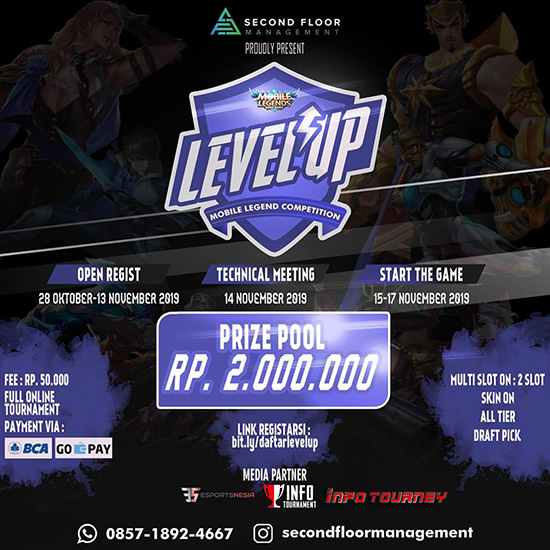 turnamen ml mole mobile legends november 2019 level up poster