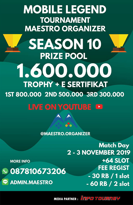 turnamen ml mole mobile legends november 2019 maestro organizer season 10 poster