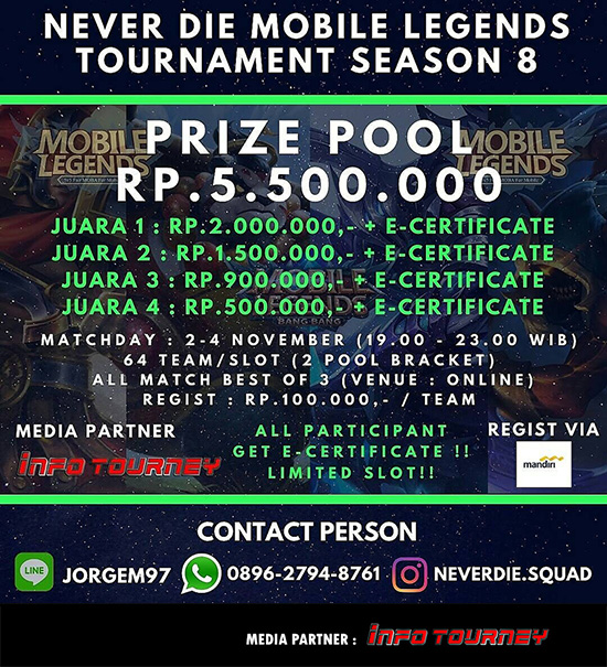 turnamen ml mole mobile legends november 2019 never die season 8 poster