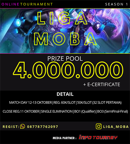 turnamen ml mole mobile legends oktober 2019 liga moba season 1 poster