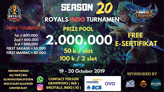 turnamen ml mole mobile legends oktober 2019 royals indo season 20 logo