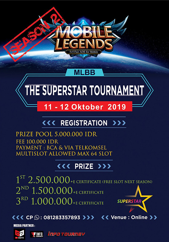 turnamen ml mole mobile legends oktober 2019 the superstar season 2 poster