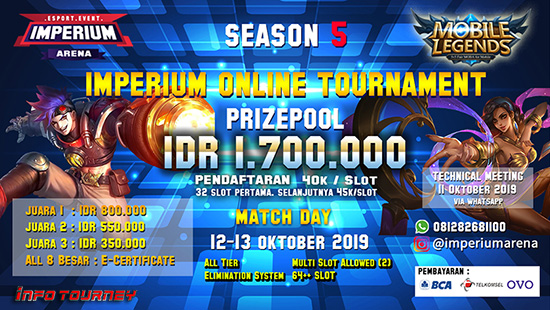 turnamen ml mole mobile legends oktober 2019 imperium arena season 5 logo