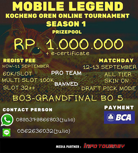 turnamen ml mole mobile legends september 2019 kocheng oren season 1 poster