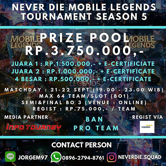turnamen ml mole mobile legends september 2019 never die squad season 5 poster